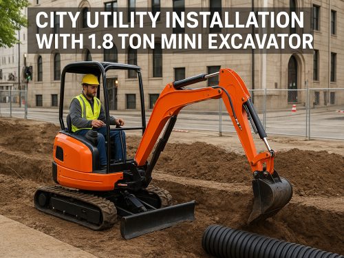 Utility Line Installation with a 1.8 Ton Kubota Engine Excavator